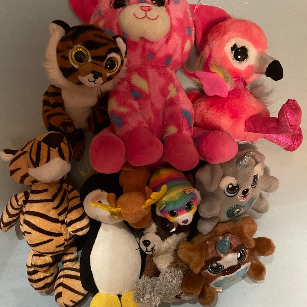 GUC Ty Beanie Babies Plush Lot  + Zuru Flamingo